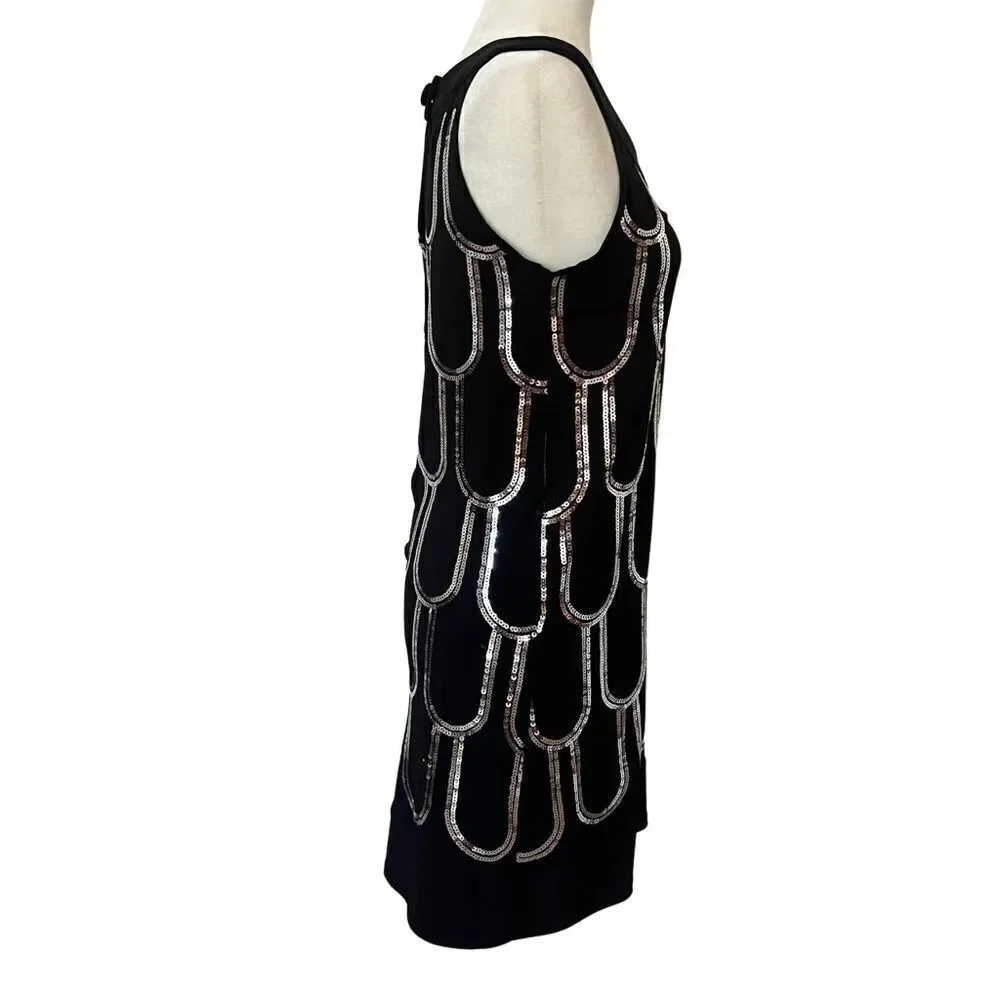 Black Sequined Cocktail Dress. Sleeveless. Size 4. Great Condition!